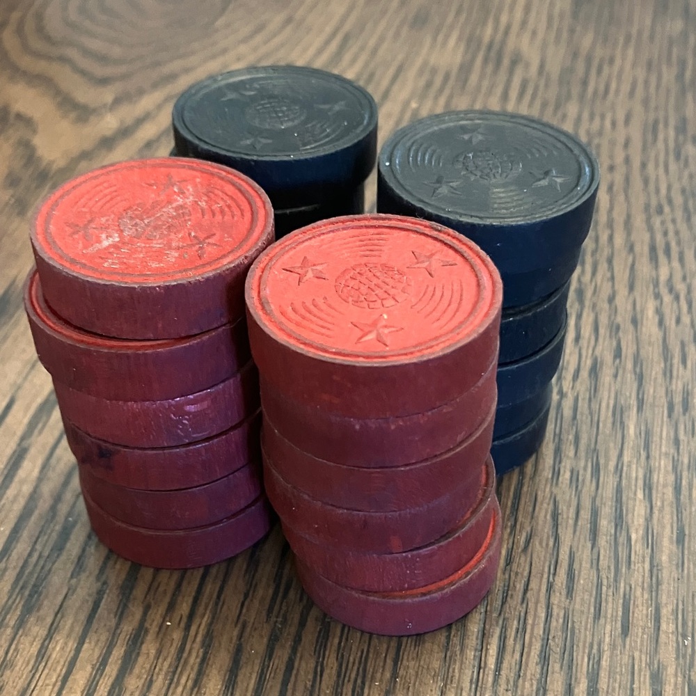 Vintage Red and Black Game Pieces/Checkers